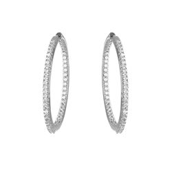 Natural 0.90 CTW Diamond Earrings 18K White Gold - REF-181M8F