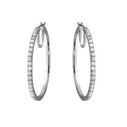Natural 3.44 CTW Diamond Earrings 14K White Gold - REF-427H5W