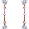 Image 1 : Genuine 6.01 ctw Aquamarine & Diamond Earrings 14KT Rose Gold - REF-50W2Y