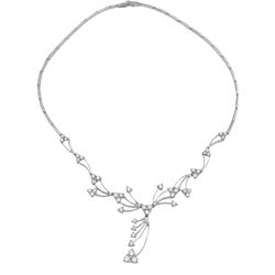 Natural 3.84 CTW Diamond Necklace 14K White Gold - REF-416H7W