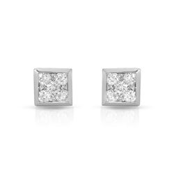 Natural 1 CTW Diamond Earrings 14K White Gold - REF-138H6W