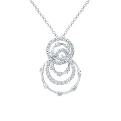 Natural 0.59 CTW Diamond Necklace 14K White Gold - REF-55R8K