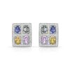 Image 1 : Natural 5.40 CTW Multi-Sapphire & Diamond Earrings W=4MM 14K Gold - REF-164R7K
