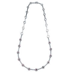 Natural 2.09 CTW Ruby & Diamond Necklace 14K White Gold - REF-271X8T