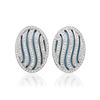 Image 1 : Natural 12.27 CTW Turquoise & Diamond Earrings 14K White Gold - REF-111M6F