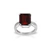 Genuine 7.52 ctw Garnet & Diamond Ring 14KT White Gold - REF-91V3W