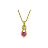 Genuine 0.65 ctw Pink Topaz Necklace 14KT Yellow Gold - REF-73A7K