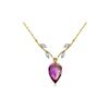 Genuine 9.52 ctw Amethyst & Diamond Necklace 14KT Yellow Gold - REF-36Z3N