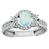 1.46 CTW Aquamarine & Diamond Ring 14K White Gold - REF-76K9W
