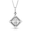 Natural 0.25 CTW Diamond Necklace 18K White Gold - REF-99X9T