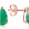 Genuine 2 ctw Emerald Earrings 14KT Rose Gold - REF-34A3K