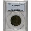 Image 1 : 1787 COPPER Vermont Copper, BRITANNIA XF40 PCGS. RR-13
