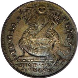 1787 1C Fugio Cent, STATES UNITED, Cinquefoils AU50 PC