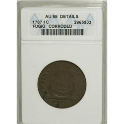 1787 1C Fugio Cent, STATES UNITED, Cinquefoils--Corrod