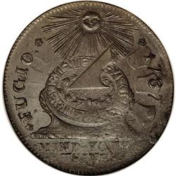 1787 1C Fugio Cent, STATES UNITED, Cinquefoils MS64 Br