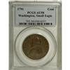 1791 1C Washington Small Eagle Cent AU58 PCGS. Baker-1