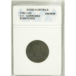 1793 1/2 C --Corroded, Scratched--ANACS. Good 6 Details