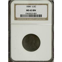 1804 1/2 C Plain 4, No Stems MS63 Brown NGC. C-13, B-1