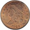 Image 1 : 1828 1/2 C 13 Stars MS64 Red PCGS. C-3, B-2, R.1. This