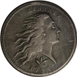 1793 1C Wreath Cent--Vine and Bars--Fine 15 PCGS. S-8,