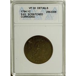 1794 1C Head of 1794--Scratched, Corroded--ANACS. S-63