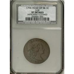 1794 1C Head of 1794--Improperly Cleaned--NCS. XF Deta