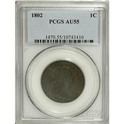 1802 1C AU55 PCGS. S-226, B-2, R.3. Breen Die State II