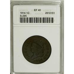 1814 1C Plain 4 XF40 ANACS. S-295, B-2, R.1. The final 
