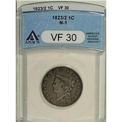 1823/2 1C VF30 ANACS. N-1, Low R.2. There are only two