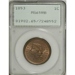 1853 1C MS65 Red and Brown PCGS. N-10, R.1. A pleasing