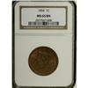 Image 1 : 1854 1C MS65 Brown NGC. N-23, R.2. Plentiful orange-re
