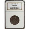 Image 1 : 1857 1C Large Date MS64 Brown NGC. N-1, R.1. The obver
