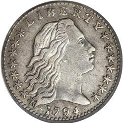 1794 H10C XF40 PCGS. V-2, LM-2, R.5. On the obverse,