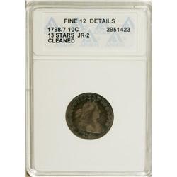 1798/97 10C 13 Stars on Reverse--Cleaned--ANACS. Fine