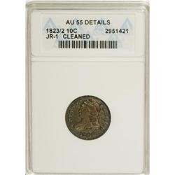 1823/2 10C Small E''s--Cleaned--ANACS. AU55 Details. J
