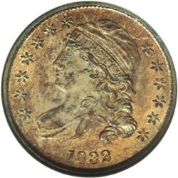 1832 10C MS64 NGC. JR-5, R.2. The obverse border is po