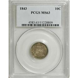 1843 10C MS63 PCGS. Demand for dimes slipped from 1842