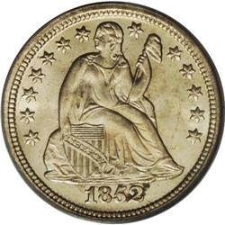 1852 10C MS66 PCGS. The observer is immediately drawn