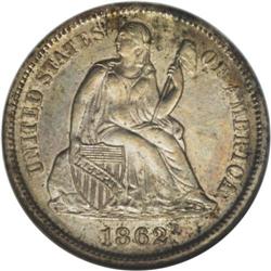 1862-S 10C AU58 NGC.