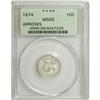 Image 3 : 1874 10C Arrows MS65 PCGS. This satiny and nearly unto