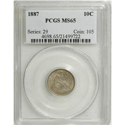 1887 10C MS65 PCGS. This is a lovely Gem with an admir