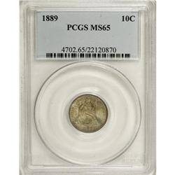 1889 10C MS65 PCGS. An enticing Gem that would fit wel