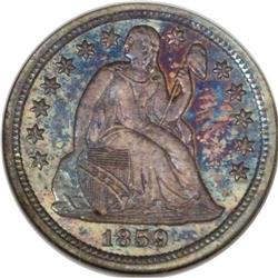 1859 10C PR66 PCGS. One of only two years (1858 being