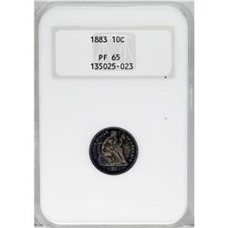 1883 10C PR65 NGC. A needle-sharp Gem representative o