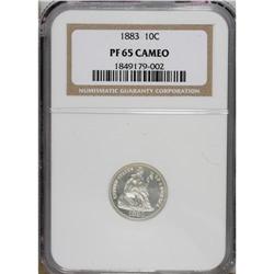 1883 10C PR65 Cameo NGC. Sharply struck and untoned, w
