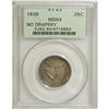Image 3 : 1839 25C No Drapery MS64 PCGS. Closed Claws Reverse. T