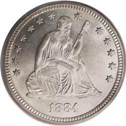 1884 25C MS66 PCGS. Always of interest to collectors,