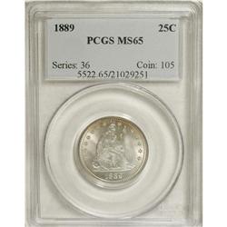1889 25C MS65 PCGS. Bright and lustrous with a faint d