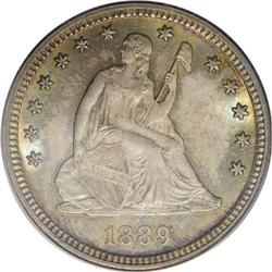 1889 25C MS67 PCGS. The 1889 quarter is the last issue