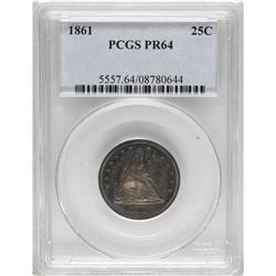 1861 25C PR64 PCGS. Type Two Obverse and Reverse. Hone